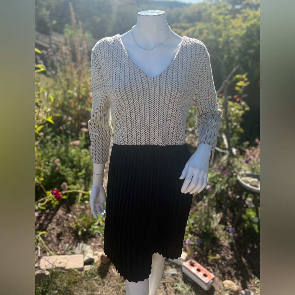 GANNI x Anthropologie 3300 Jaquard Jersey Dress in Black & White Size Large